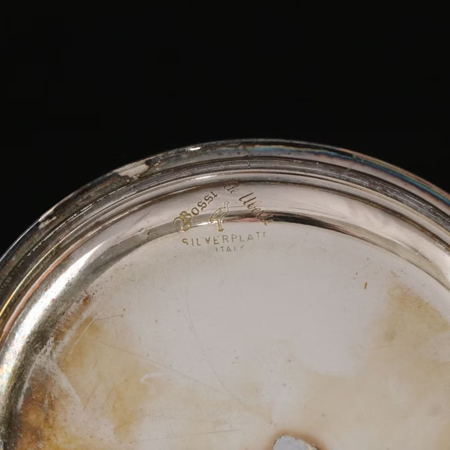 Edward & Sons Silver Plate Wine Bottle Coaster with Plates and Strainer