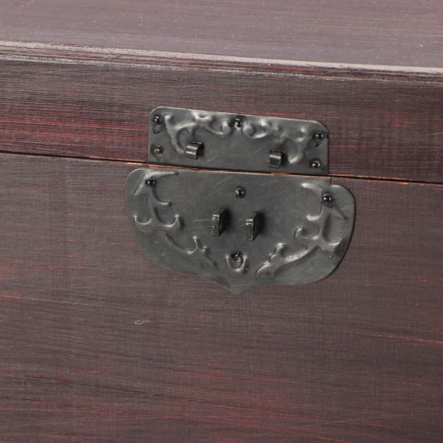 Painted Wood and Wrought Metal Chest on Stand ITMGP60433