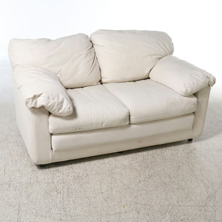 Cream Upholstered Loveseat
