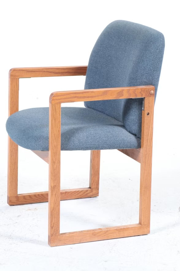 Postmodern Blue Upholstered Oak Frame Armchair
Item #
ITMGQ37427
