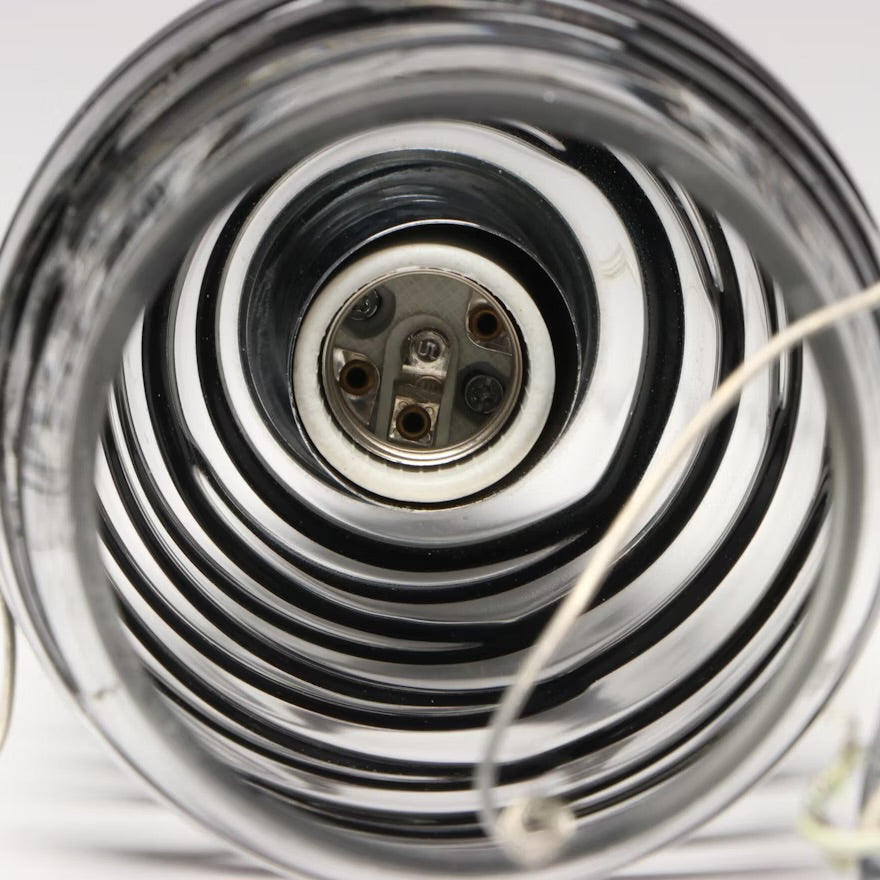 Pair of Modern Black Trailing and Chrome Glass Pendants