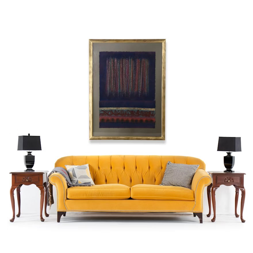 Abstract Embossed Mixed Media Drawing, 21st Century