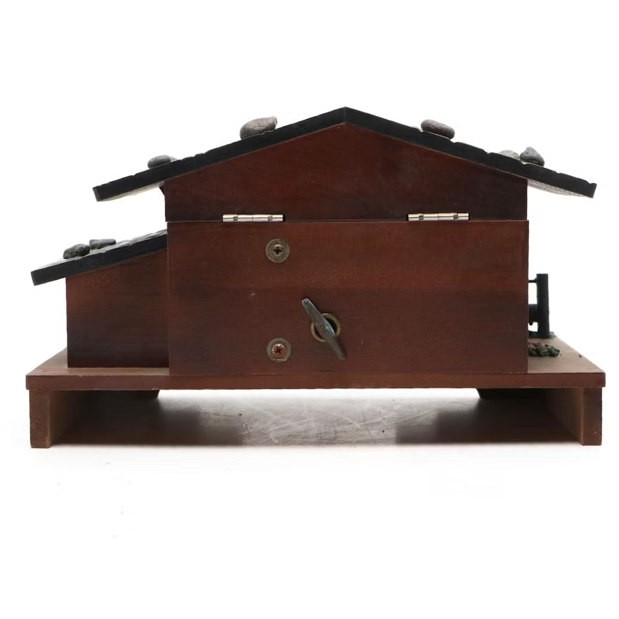 Vintage Swiss Chalet Style Wooden Musical Jewelry Box