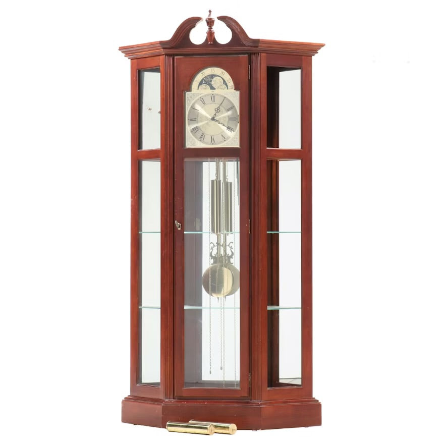 Ridgeway Colonial Style Display Cabinet Grandfather Clock