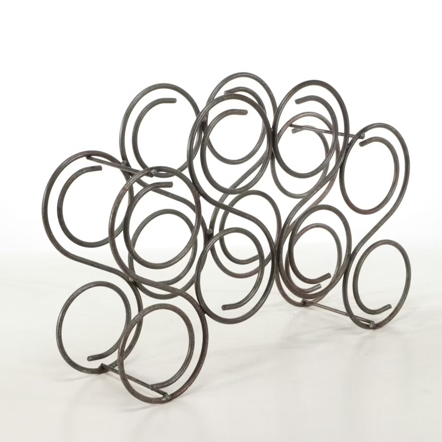Swirled Wrought Iron Wine Rack
