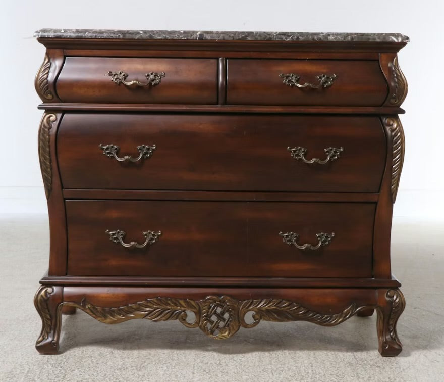 Baroque Style Chest of Drawers with Wall Mirror