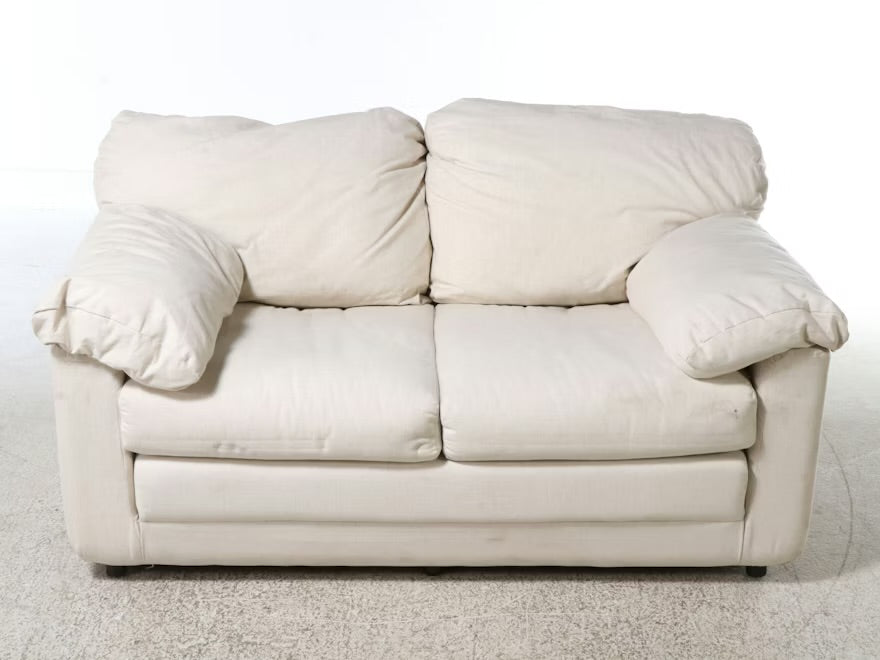 Cream Upholstered Loveseat