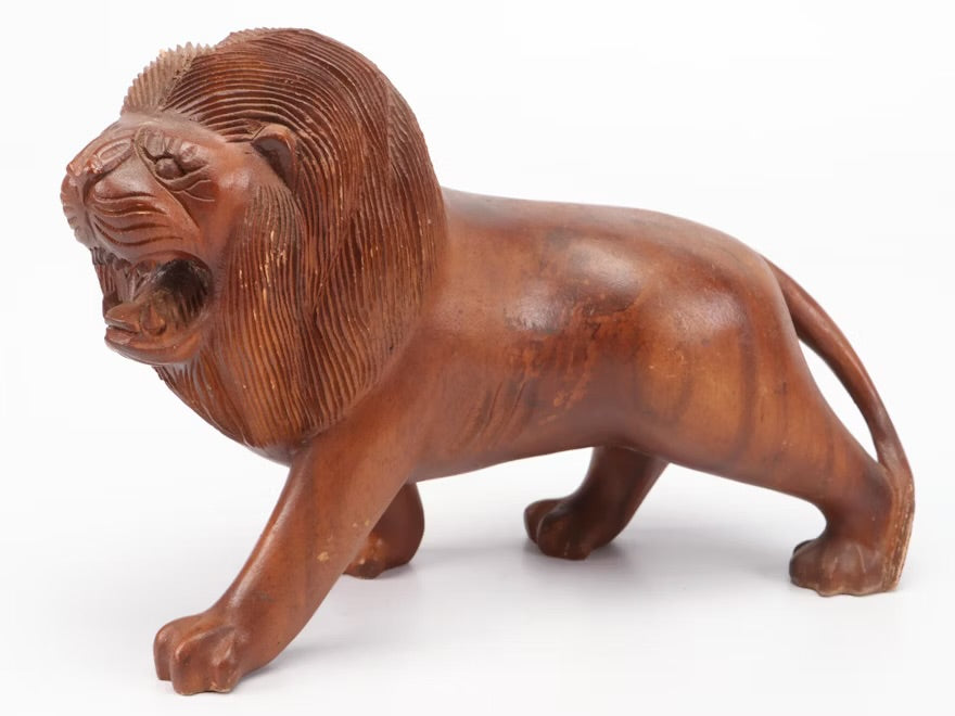 Carved Wood Asian Elephant and Lion Item #
ITMGQ18217