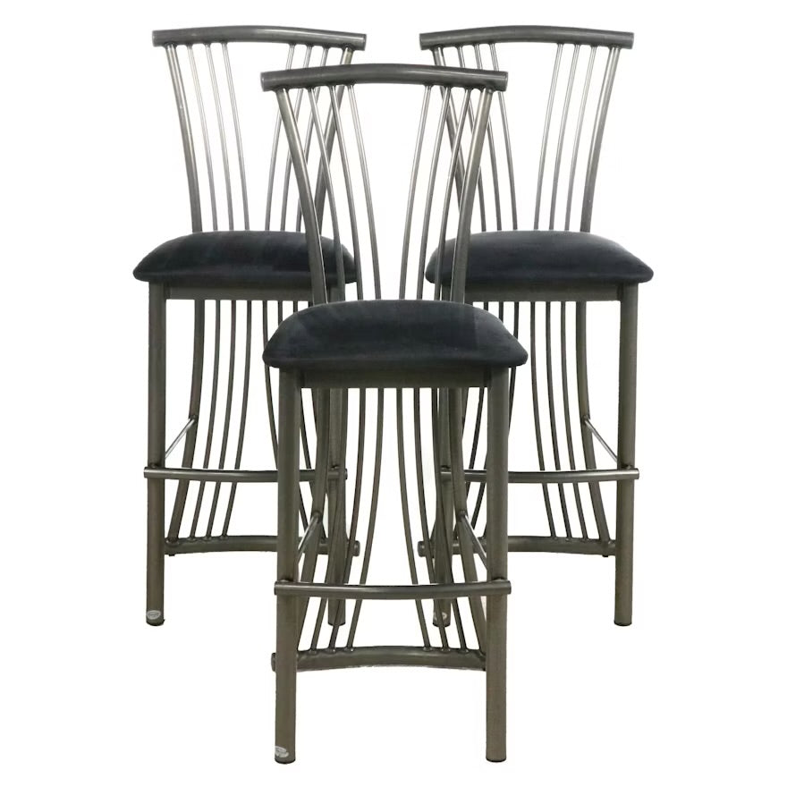Amisco Metal Barstools with Microfiber Seats
