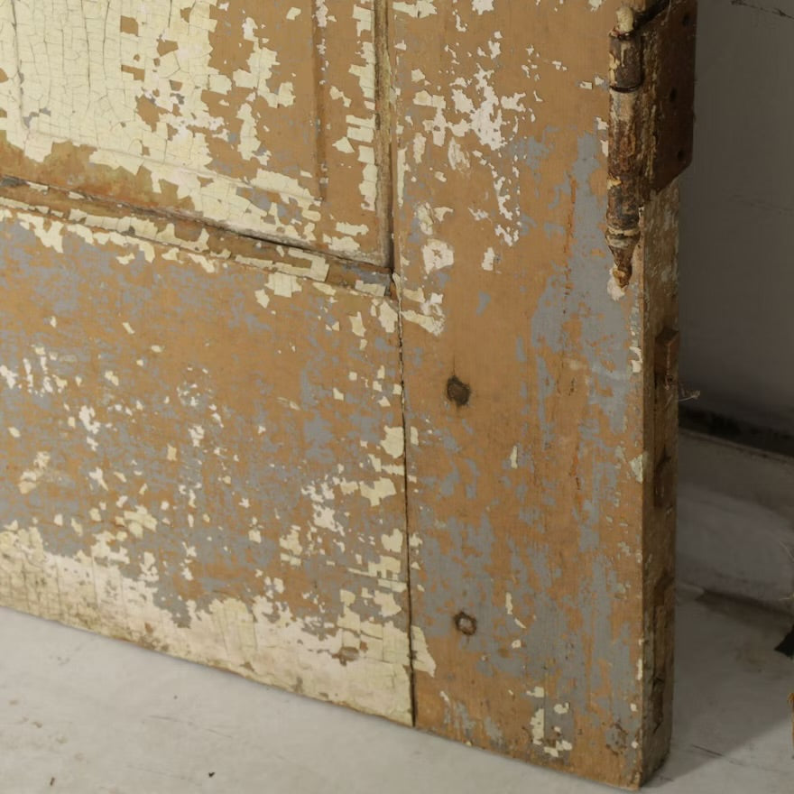 Two Painted Hardwood Architectural Salvage Four-Panel Doors ITMGR89702