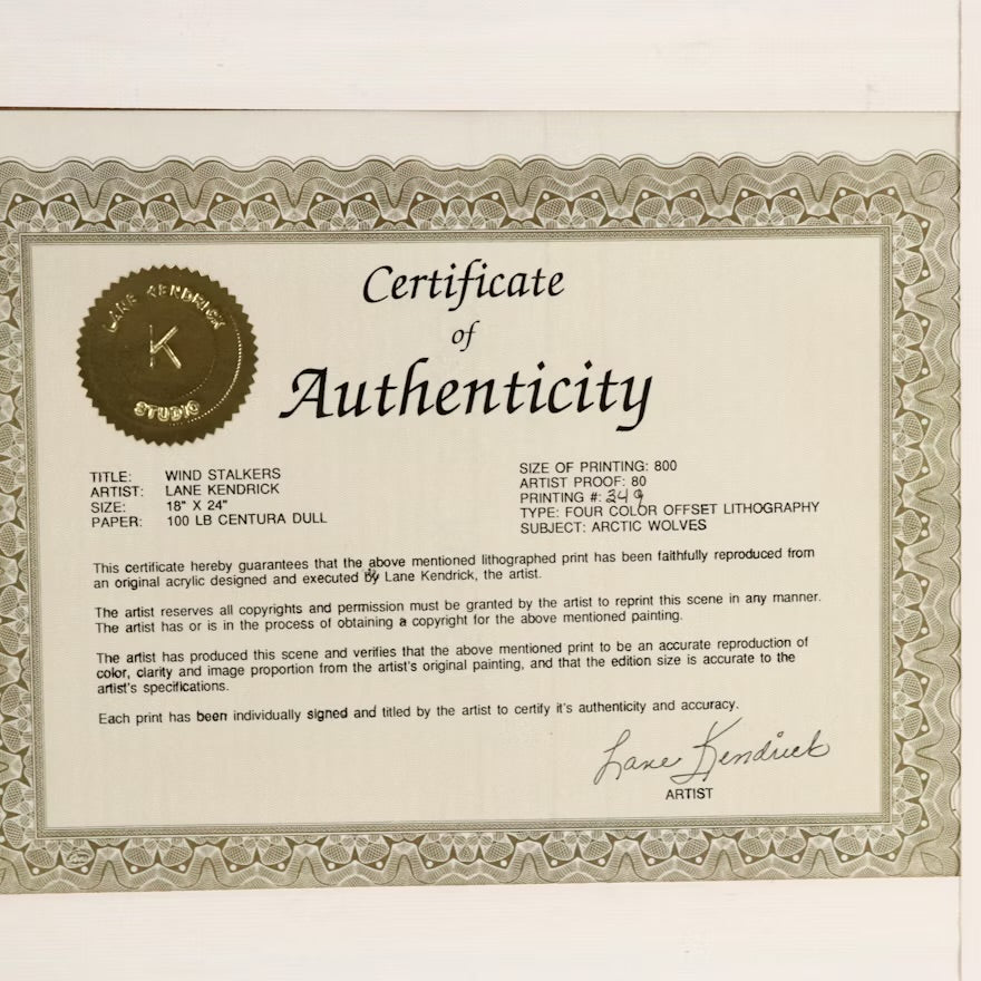 Lane Kendrick Offset Lithograph "Wind Stalker"ITMGQ04655