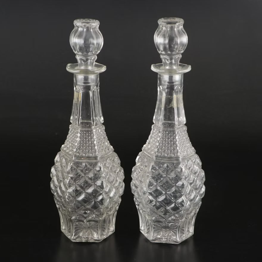 Tuscany Crystal Floral Form Candle Holders with Other Decanters and Goblets #ITMQ27853
