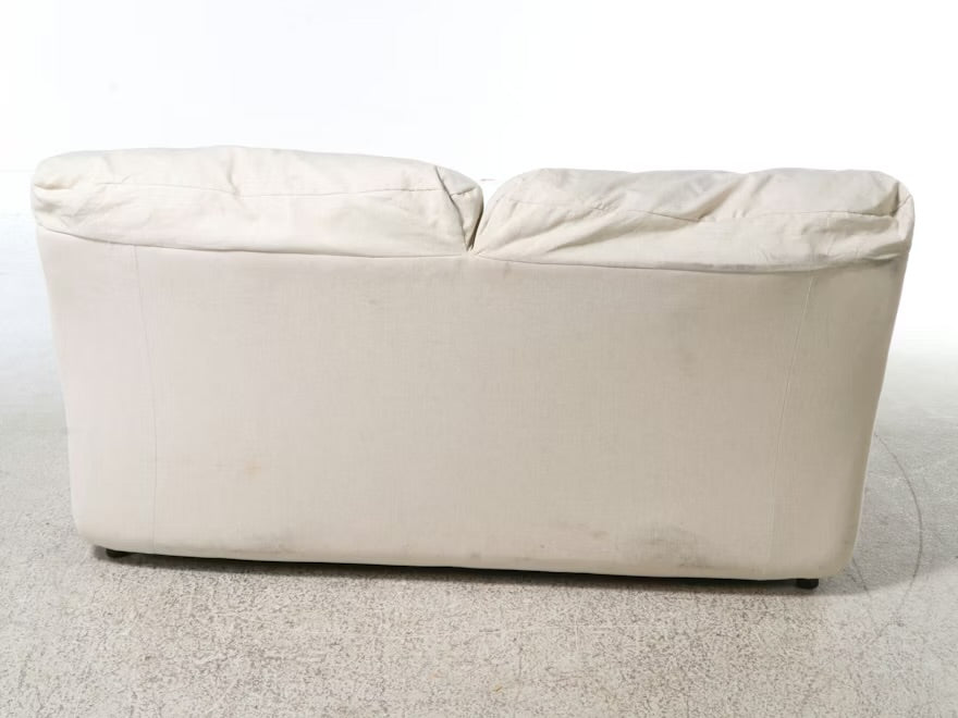 Cream Upholstered Loveseat