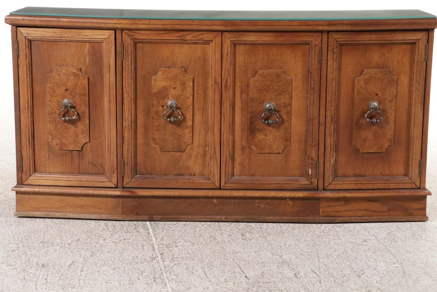 Mid Century Spanish Baroque Style Walnut Finish Credenza, Mid to Late 20th C. ITMGM40670