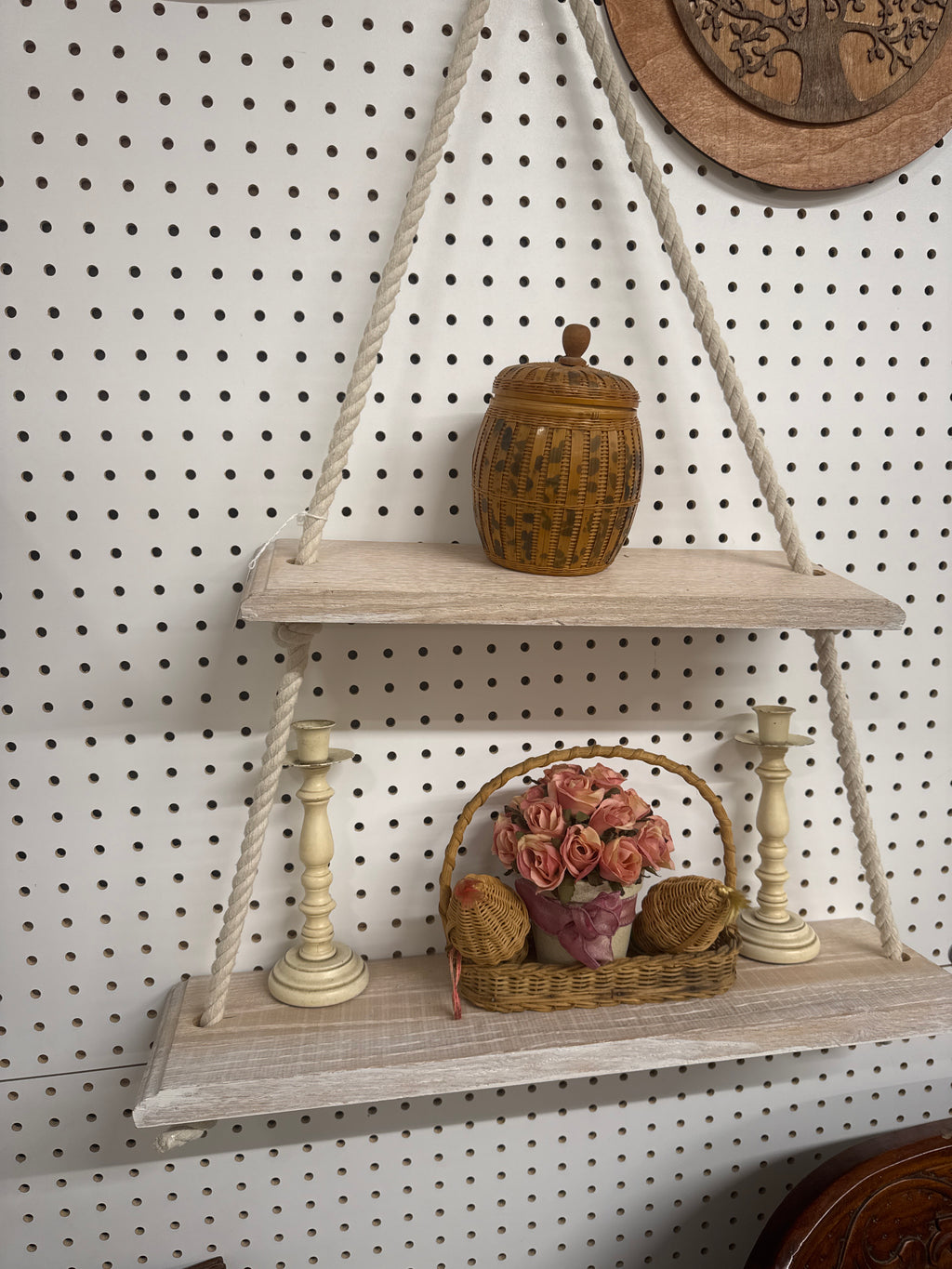 Double Whitewashed Shelf