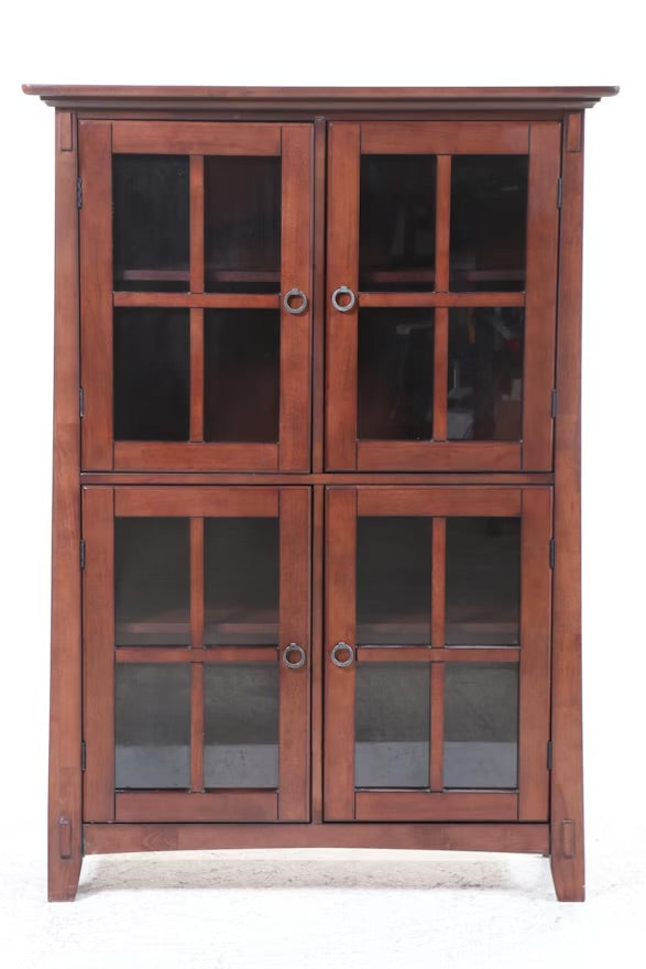 Arts and Crafts Style Glass Front Bookcase ITMGQ23290