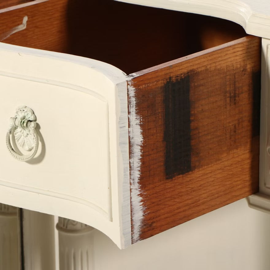 George III Style Painted Mahogany Buffet with Mirrored Doors, 20th Century