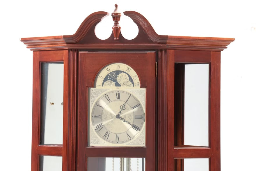 Ridgeway Colonial Style Display Cabinet Grandfather Clock