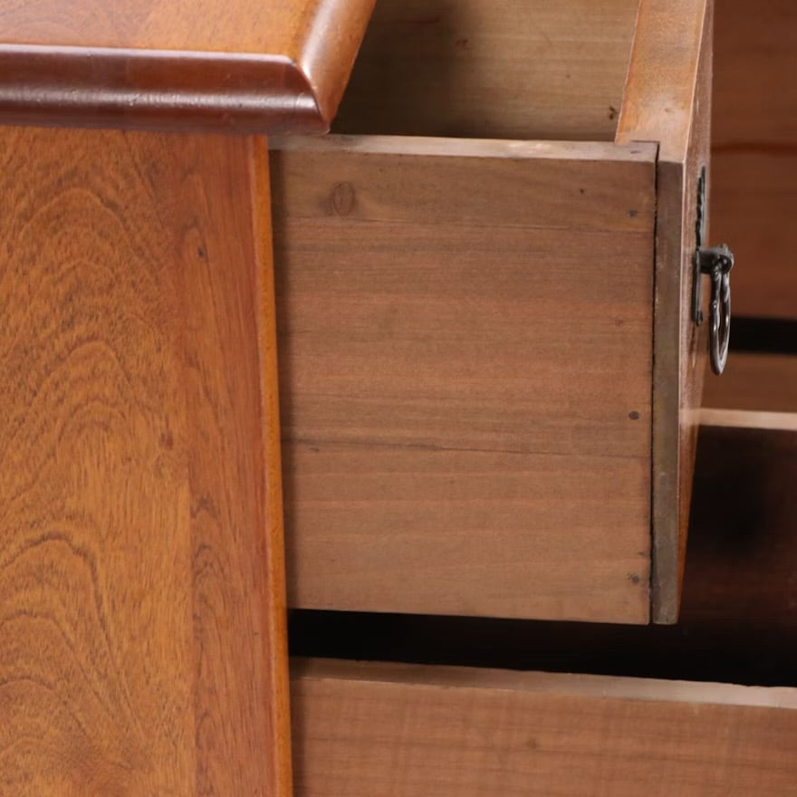 Child's Size Colonial Style Maple Kneehole Desk with Ladderback Chair ITMGQ17681