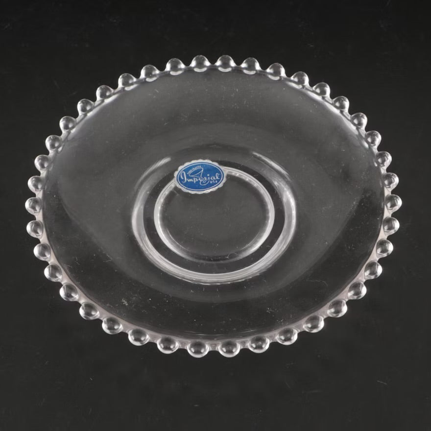 Imperial Hobnail Glass Snack Plates, Cups, and Other Tableware ITMGQ30121