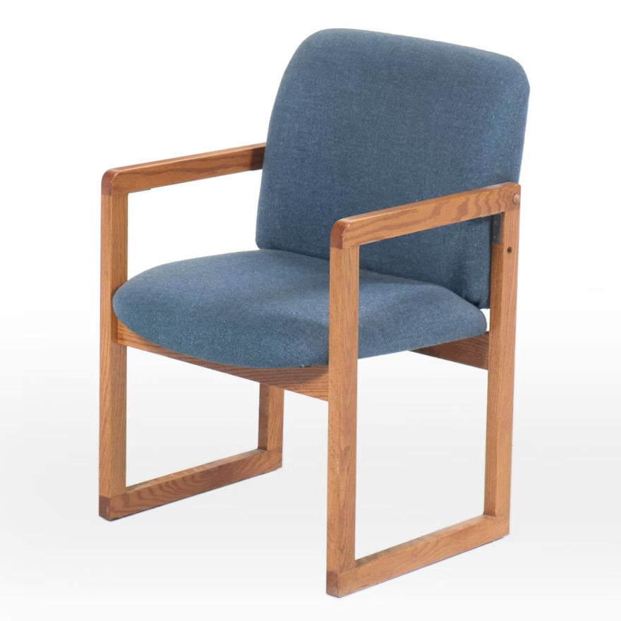 Postmodern Blue Upholstered Oak Frame Armchair
Item #
ITMGQ37427