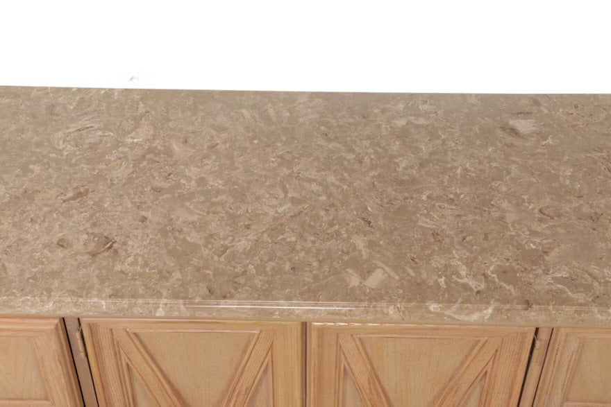 Stanley French Regency Style Marble Top Wood Dresser with Mirror ITMGQ17362