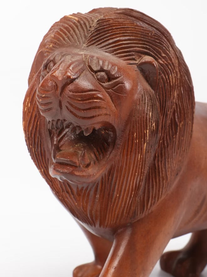 Carved Wood Asian Elephant and Lion Item #
ITMGQ18217