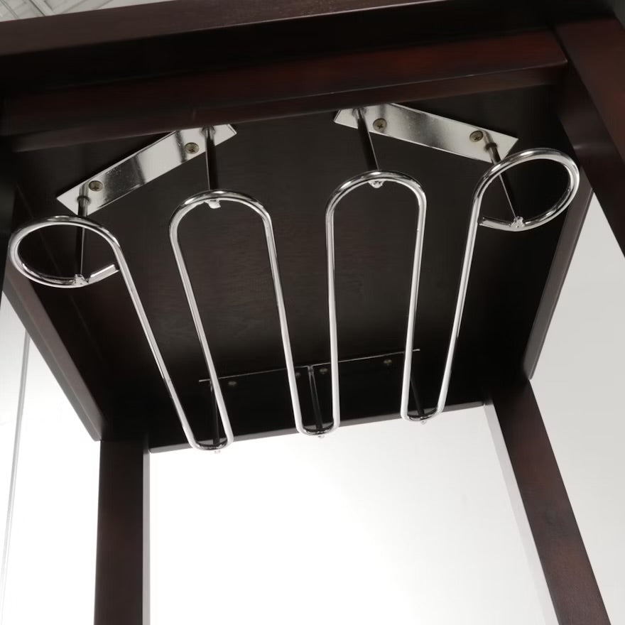 Bar Cabinet with Wine Storage and Stemware Hanging Rack, 21st Century