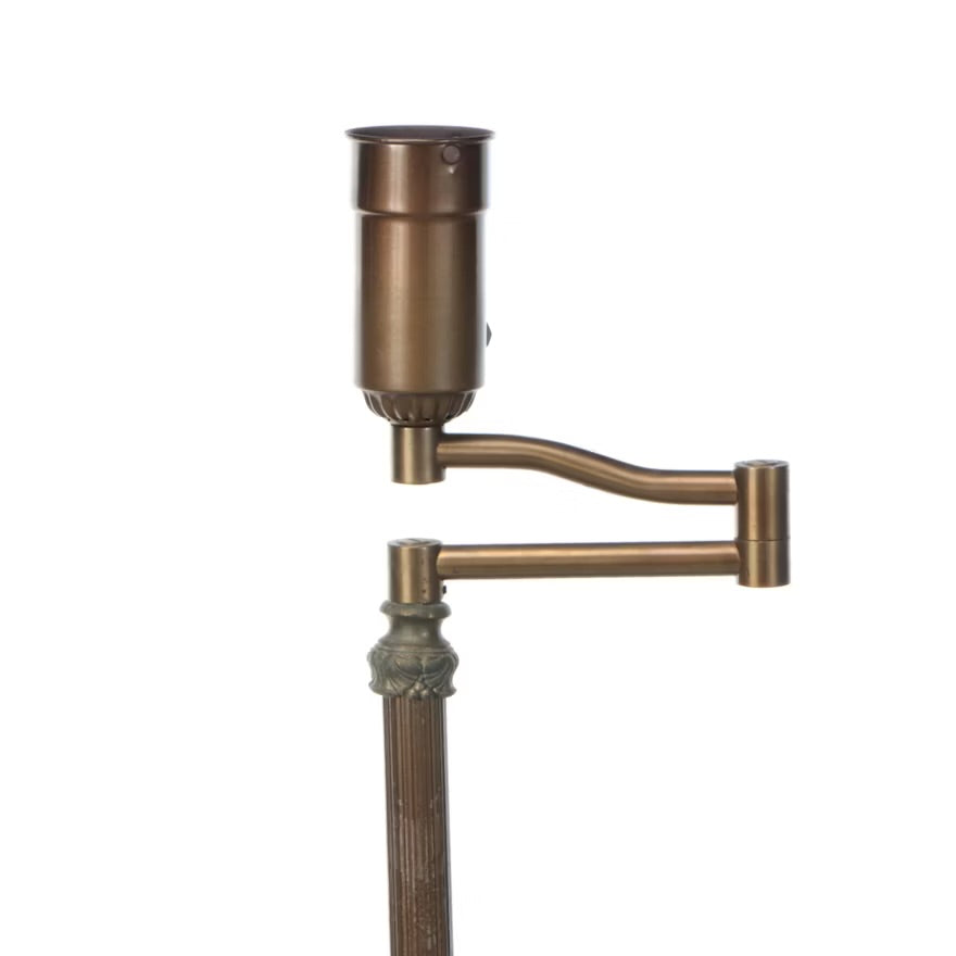Victorian Brass Finish Metal Swing Arm Floor Lamp
