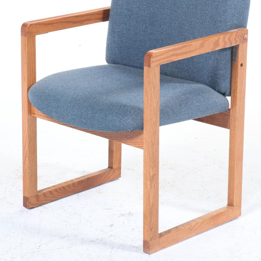 Postmodern Blue Upholstered Oak Frame Armchair
Item #
ITMGQ37427