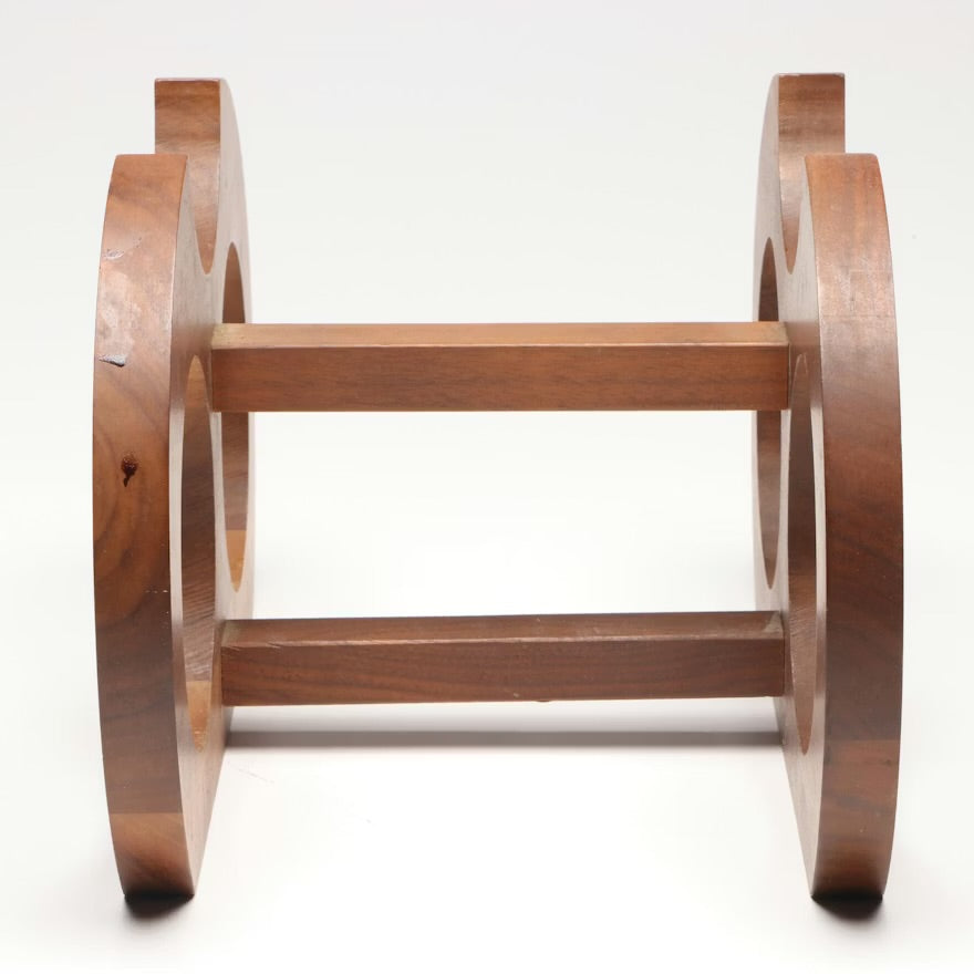 Kustom Kraft Wood Wine Rack with Luigi Bormioli Decanter and Other Glass Ware