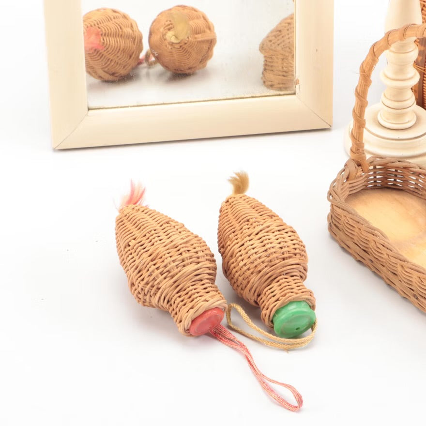 Wood Framed Wall Mirror, Woven Baskets, and Other Decorative Accessories 

#ITMGQ12902