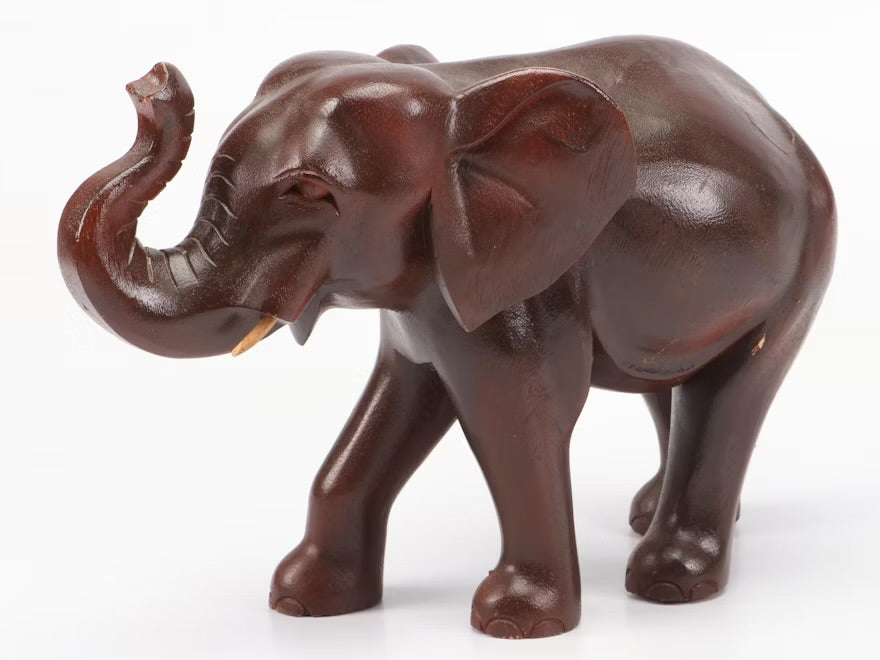 Carved Wood Asian Elephant and Lion Item #
ITMGQ18217