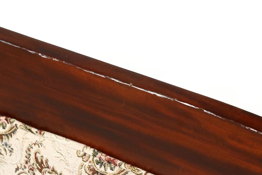 Victorian Style Carved Loveseat with Scrolling Foliate Motif