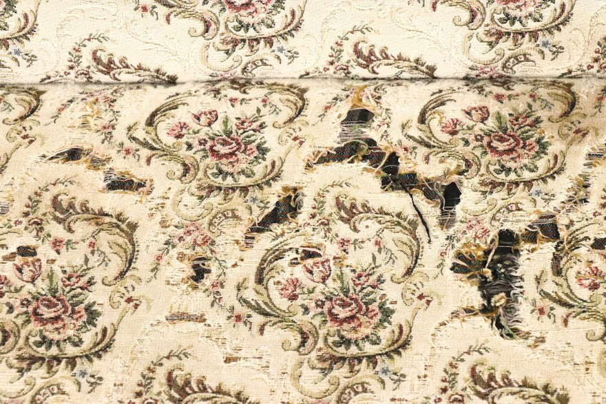 Victorian Style Carved Loveseat with Scrolling Foliate Motif