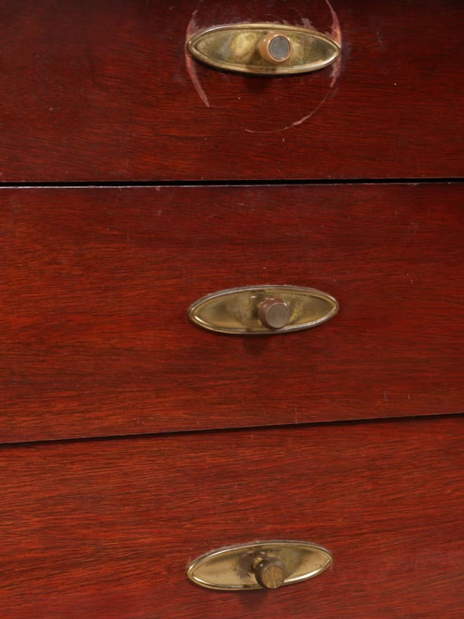 Mid Century Modern Leather Clad Walnut Credenza, Mid-20th Century ITMGQ37656