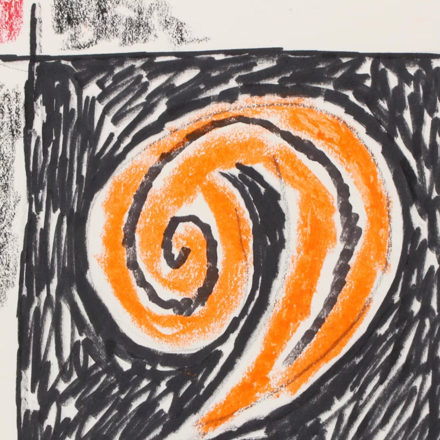 Achillo “Achi” Sullo Abstract Mixed Media Drawing, Mid–Late 20th Century ITMGO17561