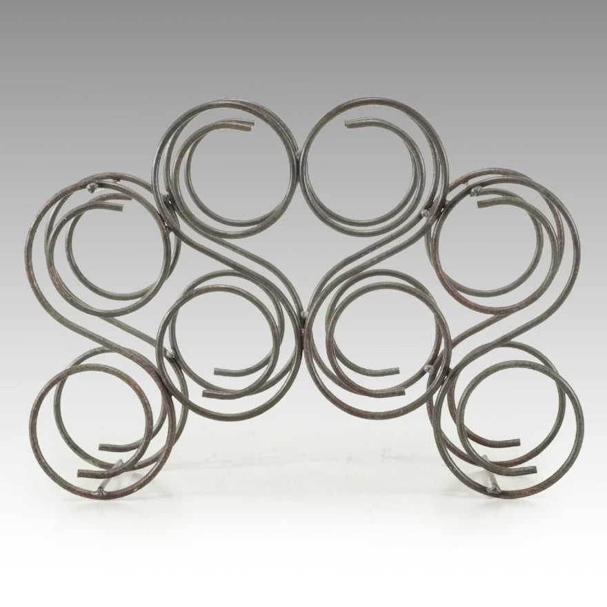Swirled Wrought Iron Wine Rack