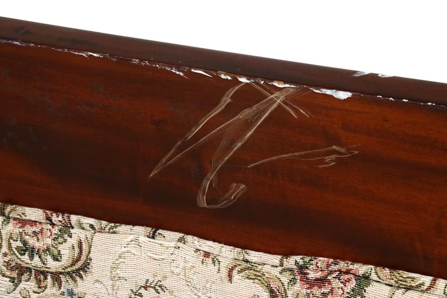 Victorian Style Carved Loveseat with Scrolling Foliate Motif