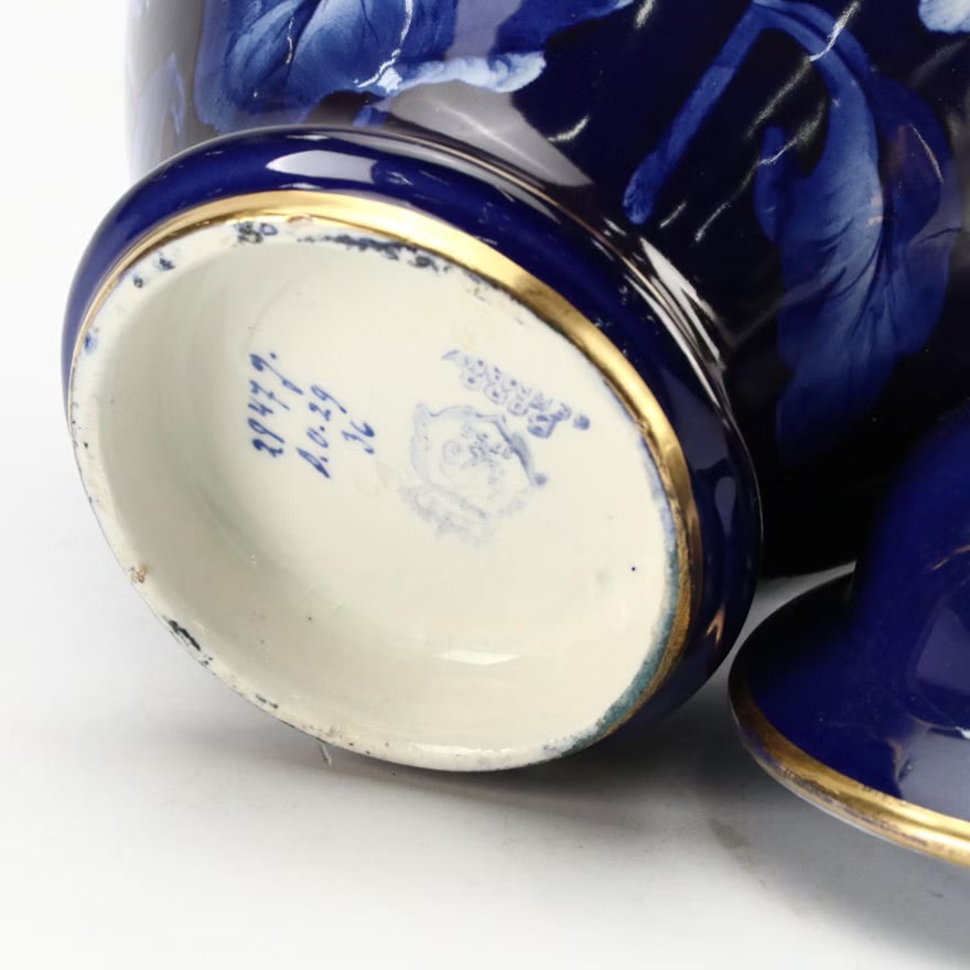 Ransburg Pottery Cookie Jar with German Porcelain Urn, Mid to Late 20th Century ITMGQ27753