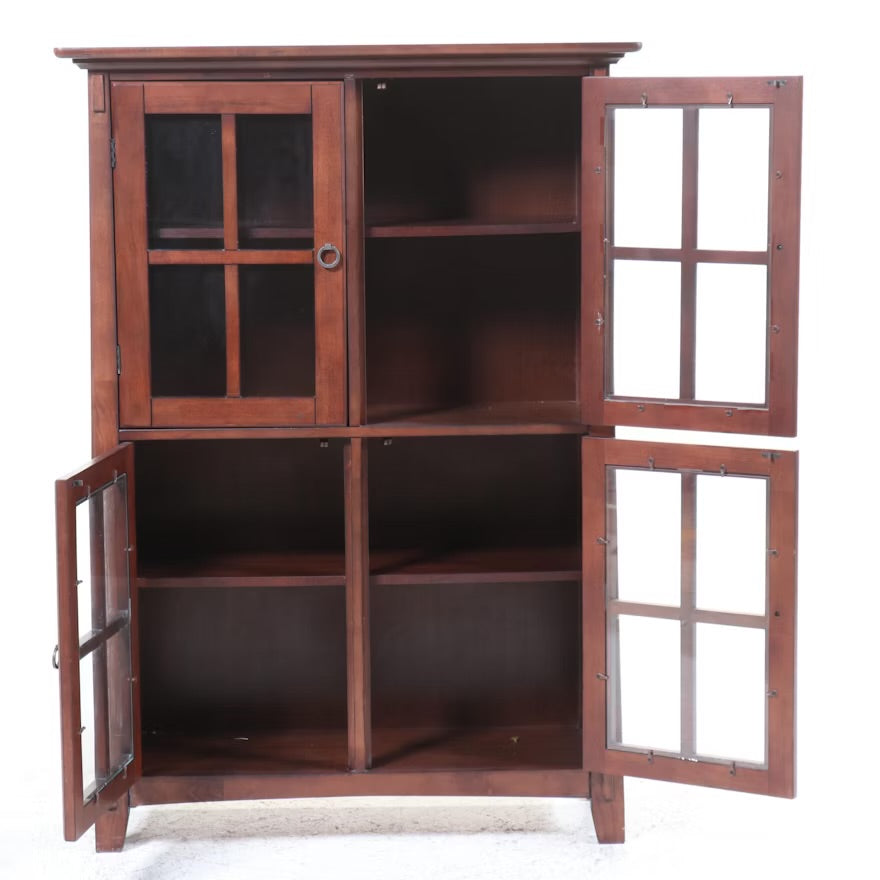 Arts and Crafts Style Glass Front Bookcase ITMGQ23290