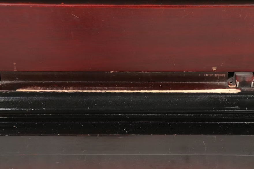 Mid Century Modern Leather Clad Wood Gentleman's Chest, Mid-20th Century ITMGQ37661