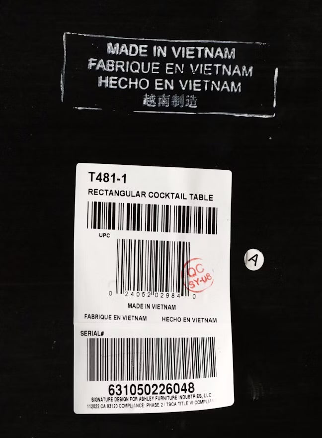 Ashley Furniture Contemporary Ebonized Wood Coffee Table