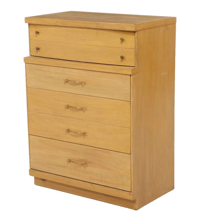 Mid Century Modern Blonde Oak Chest of Drawers ITMGQ37441