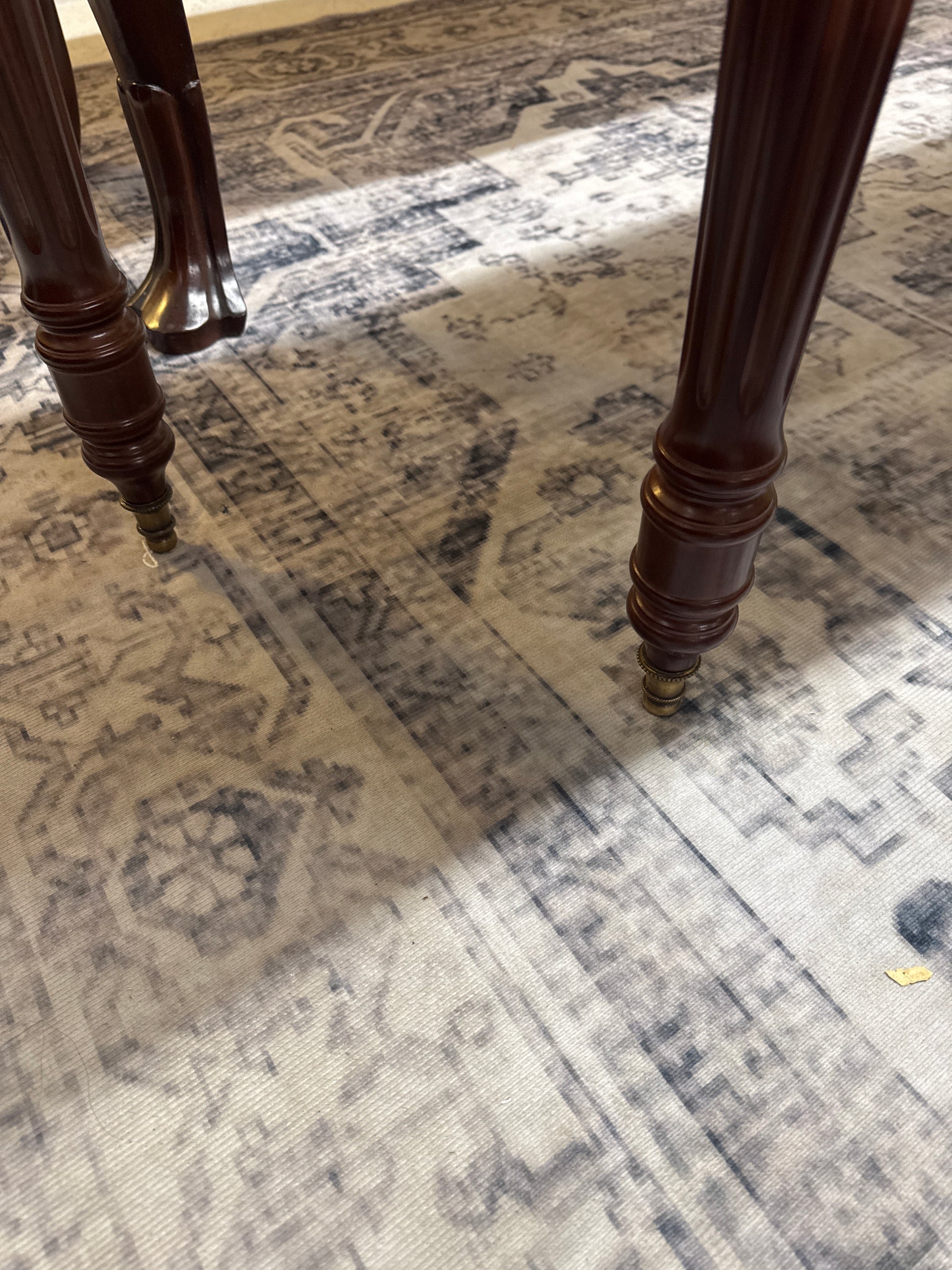 Wood Sofa Table with Brass