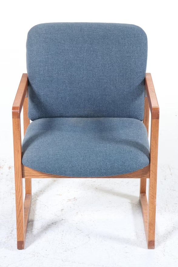 Postmodern Blue Upholstered Oak Frame Armchair
Item #
ITMGQ37427