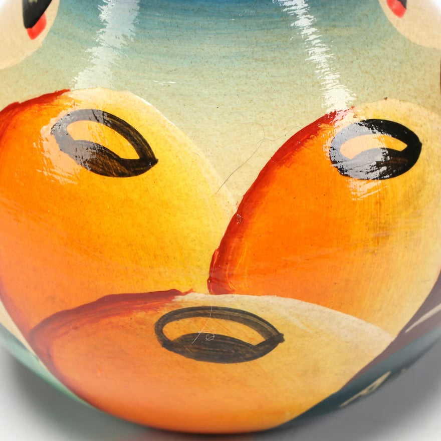 Peruvian Adalid Hand-Painted Figural Art Pottery Vase