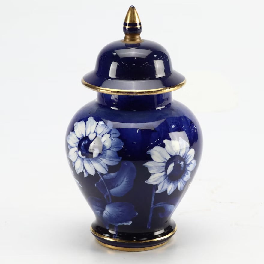 Ransburg Pottery Cookie Jar with German Porcelain Urn, Mid to Late 20th Century ITMGQ27753