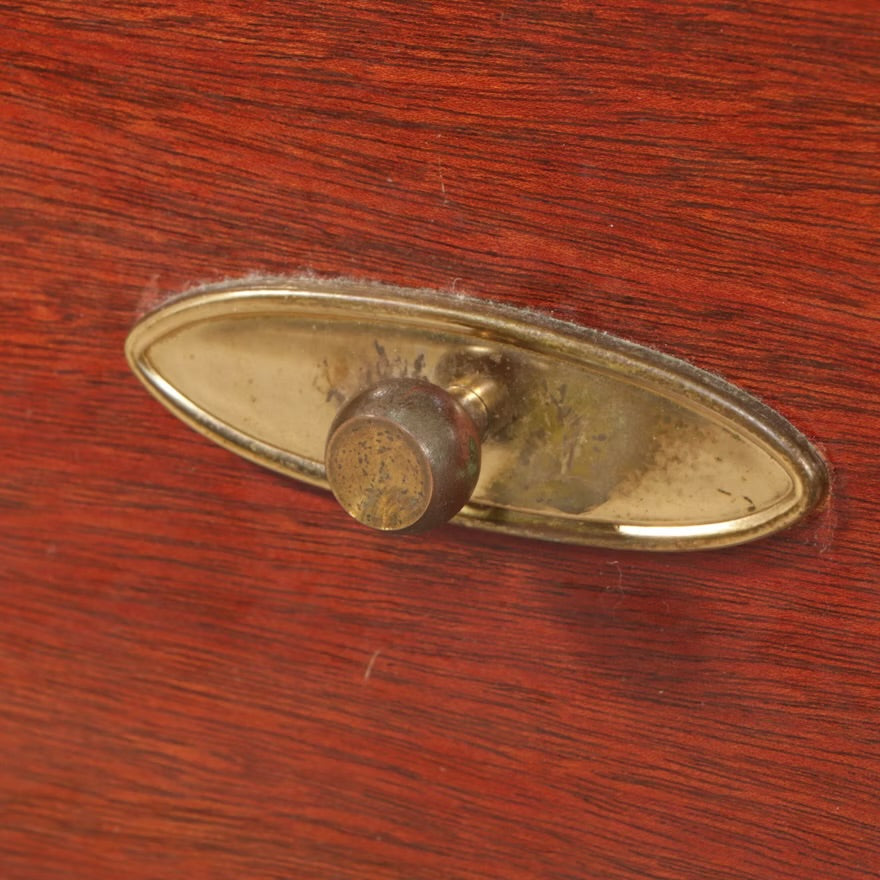 Mid Century Modern Leather Clad Walnut Credenza, Mid-20th Century ITMGQ37656