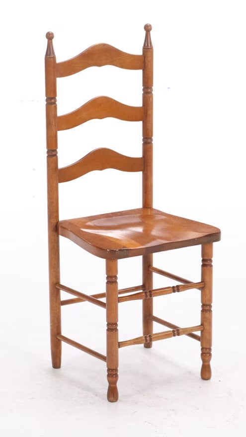 Child's Size Colonial Style Maple Kneehole Desk with Ladderback Chair ITMGQ17681